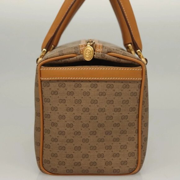 GUCCI Micro GG Supreme Hand Bag PVC Beige Gold 000 58 0093 Auth BA4209 - Picture 1 of 16